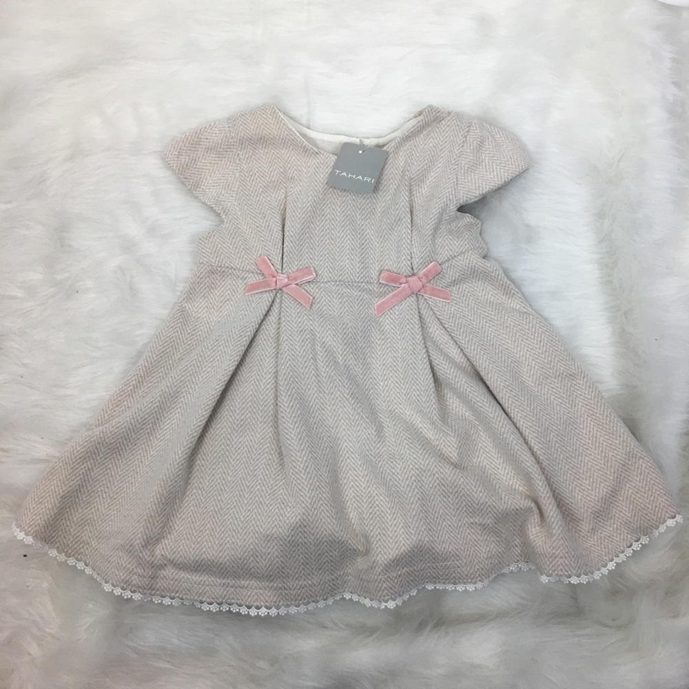 NWT Tahari Tan Tweed Dress - 4T - Picture 2 of 6
